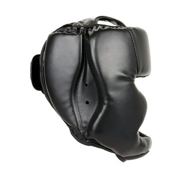 Casco de boxeo completamente cubierto protector de cabeza de Taekwondo de cuero PU para hombres mujeres y niños