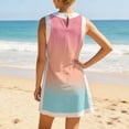 thumbnail image 4 of UDAUDU 2 Piece Sets for Women Gradient Vacation Sleeveless Crew Neck Pullover Top Lounge Set Tracksuit Casual Shorts Matching Set with Pocket Pink XL, 4 of 7