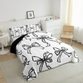 thumbnail image 3 of Manfei Cartoon Bow 3 Pieces Queen Comforter Set,Black White Ultra Soft Bedding Sets,Dreamy Princess Bedding Comforter Set,Breathable Kawaii Bedroom Decorative,Reversible, 3 of 8