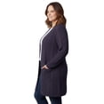 thumbnail image 4 of Turtle Bay New York Women’s Cable Knit Duster Cardigan, Open Front, Longline with Pockets, 4 of 5