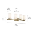 thumbnail image 4 of 45498NBR Kichler Lighting Crosby - 4 Light Bath Vanity-8.75 Inches Tall and 31.25 Inches Wide-Natural Brass Finish-Satin Etched Cased Opal Glass Color, 4 of 4