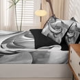 thumbnail image 5 of Homewish Gray Contemporary Spiral Zipper Twin Comforter Sets with Fitted Sheet and 2 Pillowcases,Abstract Geometric Zipper Bedding Set,Black Reversible,4pcs, 5 of 8