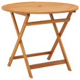 thumbnail image 1 of vidaXL Folding Garden Table Ø90x75 cm Solid Eucalyptus Wood, 1 of 4