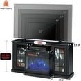 thumbnail image 3 of Merluxy 59in 3-Sided Glass Fireplace TV Stand for TVs up to 65", Black, 3 of 7
