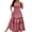 Pink, variant on CIENVNSTG Women's 2026 Summer Short Sleeves Boho Floral Print Square Neck Beach Casual Flowy Long Maxi Dress Loose Vacation Sundress Khaki L