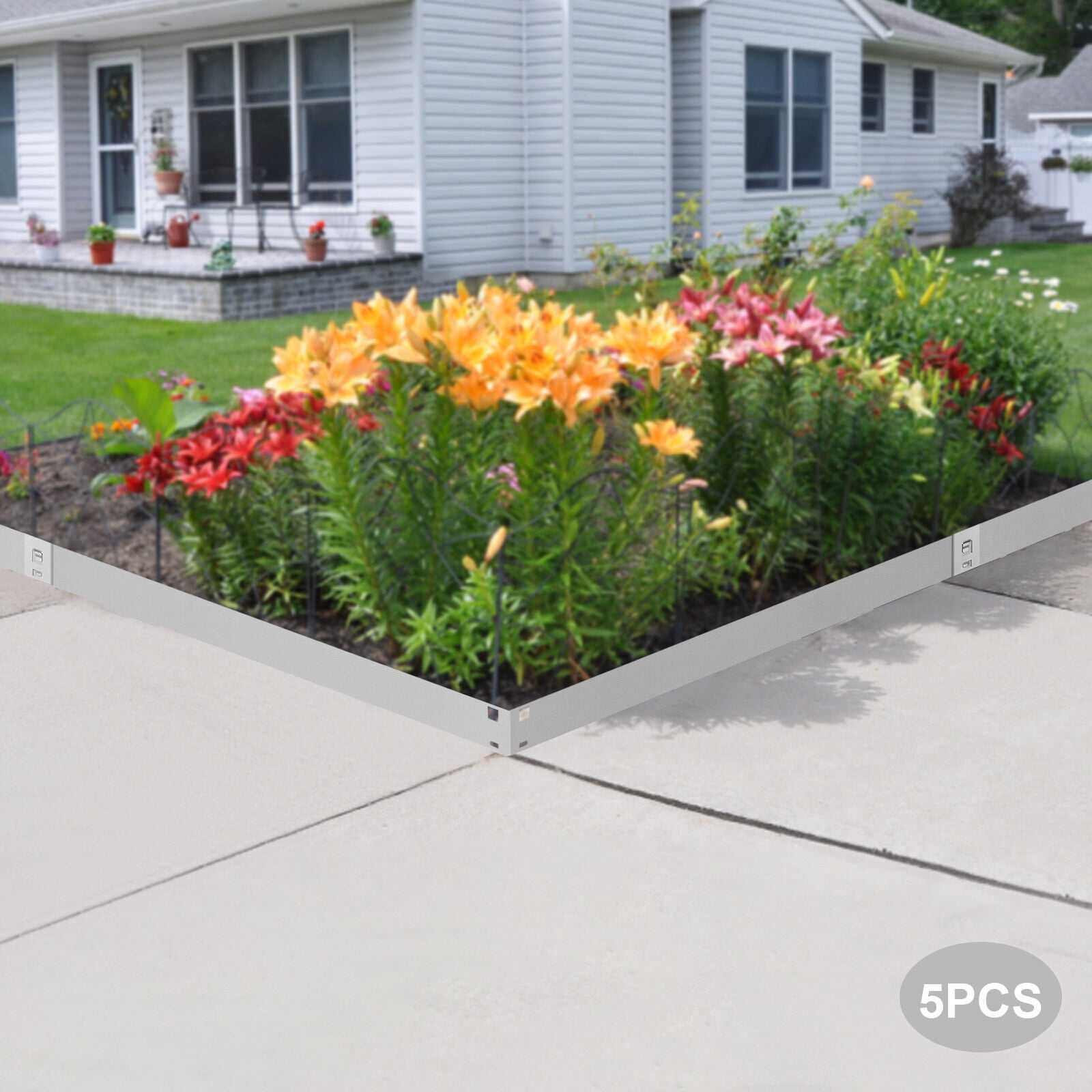 DENEST Metal Landscape Edging 5PCS Steel Lawn Border Edging 3"x 39" Outdoor Yard Barrier