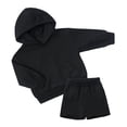 thumbnail image 3 of TOWED22 Girls Boys Tracksuit Sets Athletic Sweatsuits Hooded Sweatshirt and Jogger Shorts Outfits 2 Piece Sets For Kid,Black,3-4 Y, 3 of 9