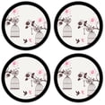 thumbnail image 2 of Silicone Non-Slip Drink Coasters with Removable Printed Absorbent Felt Pad - Set of 4 - Bird Cages, 2 of 3