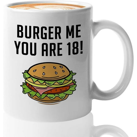 

Birthday Coffee Mug-Make No Mis-Steak-B Day Cake Party Sarcasm Funny Meat Foodies Lovers Dining Dinner-Burger Me You Are 18 11 Oz