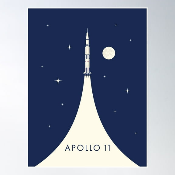 Apollo 11 Space - Saturn Rocket B Poster Wall Art, Modern Wall Decor, 8x12 UNFRAMED