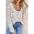 thumbnail image 4 of Women's White Confetti Reversible Twist Sweater - Versatile and Stylish - [ZhiHiMeRi] | (US 12-14)L, 4 of 12