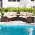 thumbnail image 1 of Costway 5 PCS Patio Furniture Set with Tempered Glass Top Side Tables Back & Seat Cushions, 1 of 10