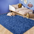 thumbnail image 3 of YJ.GWL Soft Area Rugs for Bedroom Living Room Plush Fluffy Rug Shag Indoor Modern Carpet Home Decor,8'x10',Indigo, 3 of 7
