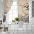 thumbnail image 5 of Chinese Ink Painting Blackout Curtains for Bedroom, Pink Peach Blossom Branches Thermal Insulated Kitchen Drapes with Grommets, Light Blocking Window Treatment, 2 Panels 27.5" x 39", 5 of 7