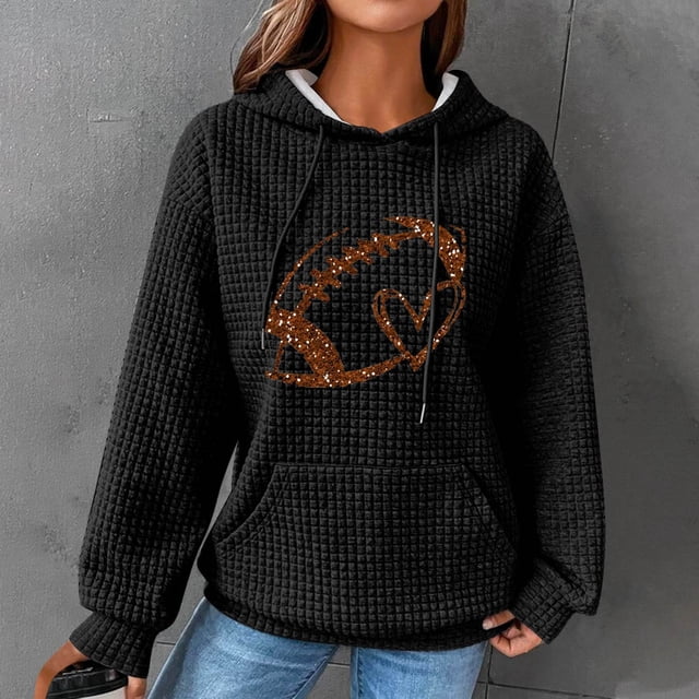Amzcrzy Chandails à Capuchon pour Femmes Chandails à Manches Longues pour Femmes Chandails Décontractés à Manches Longues pour Femmes Col Rond Chandails pour Dames Blouse Chandail à Capuchon Uni Chandail à Capuchon à Enfiler Chandails et Chandails à Capuchon pour Femmes Chandails à Capuchon Graphiques S