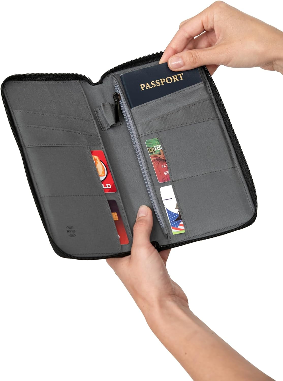 Brookstone Travel Wallet - RFID-Blocking Passport Organizer