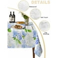 thumbnail image 3 of Summer Hydrangeas Tablecloth Rectangle Table Cloth 60x120, Waterproof Tablecloth Outdoor Table Cloth, White Blue Flowers Pastoral Leaves Washable Table Cover for Kitchen Dinning Party, 3 of 8