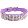 thumbnail image 1 of Sparkling Sparkling Dog Collar Collar de gato de diamante de cuero de gamuza suave lindo (Púrpura M) JAMW Sencillez, 1 of 4