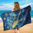 thumbnail image 7 of FOR U DESIGNS Galaxy Whale Print Car Seat Towel Cover Universal Fit Front Seat Protector Car Seat Cover Portable Sweat Towel with Sweat Absorption for Gym, Yoga, Swimming and Family Travel, 2 Pack, 7 of 7