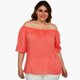 thumbnail image 1 of Blusa straple con resorte (talla extra), modelo 1694 (Coral) coral 40 Roman Fashion Blusa extra 1694, 1 of 4