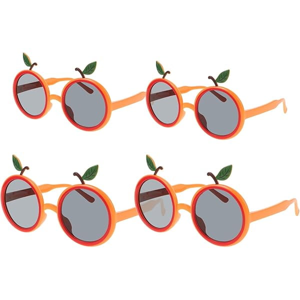 wonima44 Vaguelly 4pcs Orange Shape Glasses Summer Summer Decor Shades Glasses Summer Party Eyewear Funny Sunglasses Hawaiian Photo Prop Party Decor Beach Party Decorations Party Ornaments Abs