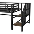 thumbnail image 5 of Newest Twin Metal Loft Bed Black,Low Profile with Storage Cubby & Stairs, 6 Rolling Bins, Space Saving Design, 5 of 16
