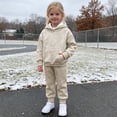 thumbnail image 6 of BXJX Girls Cotton Outfit Sets 2 Piece, Long Sleeve Outdoor Sports Hoodies and Jogger Pants Sets Gray Size 7-8 T, 6 of 9