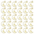 thumbnail image 1 of Uxcell 100Pcs Aleación de Pendientes de Bisel Abierto, Colgante de Marco Hueco de Luna y Estrella, Dorado, 1 of 6
