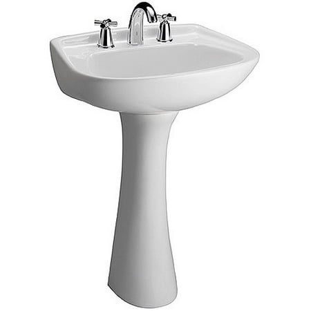 Barclay Hartford Vitreous China Circular Pedestal Bathroom Sink With Overflow