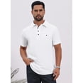 thumbnail image 4 of DARING DIVA Men's Linen Chest Pocket Short Sleeve Casual Hawaiian Shirts S White, 4 of 7