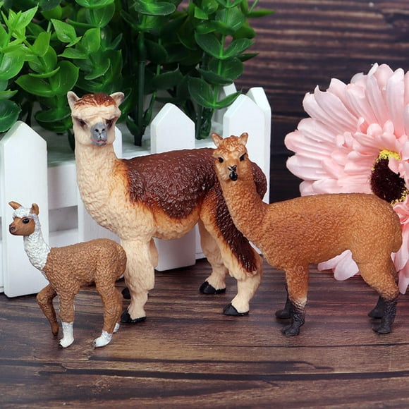 Figuras de juguetes para ,Conjunto de modelos de animales de figuras de alpaca realistas,Linda estatua salvajes de animales de la selva ,Escultura Plástico CUTICAT Figuras de juguetes para niños