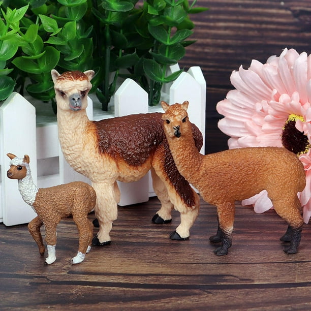 Figuras de juguetes para niños,Conjunto de modelos de animales de figuras de alpaca realistas,Linda estatua salvajes Kit de animales de la selva ,Escultura Plástico