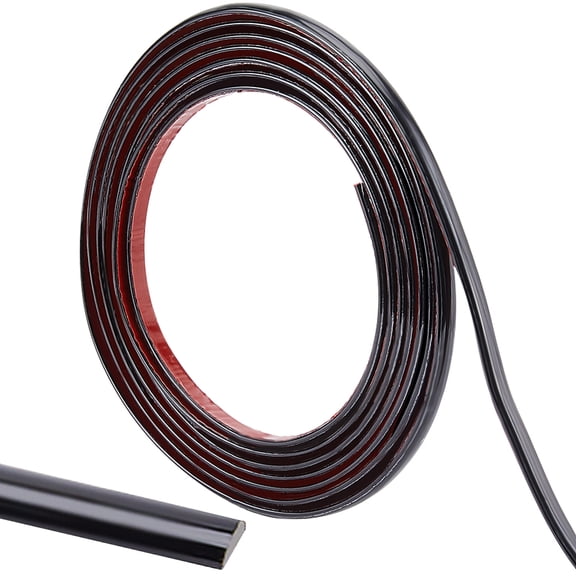 PVC Self-Adhesive Flexible Molding Trim Ceiling Molding Wall Trim for Furniture Door Wardrobe Home Decor Black 8x2.5~3mm 3m/roll