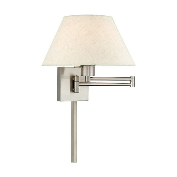40038-91-Livex Lighting-1 Light Swing Arm Wall Sconce-Brushed Nickel Finish
