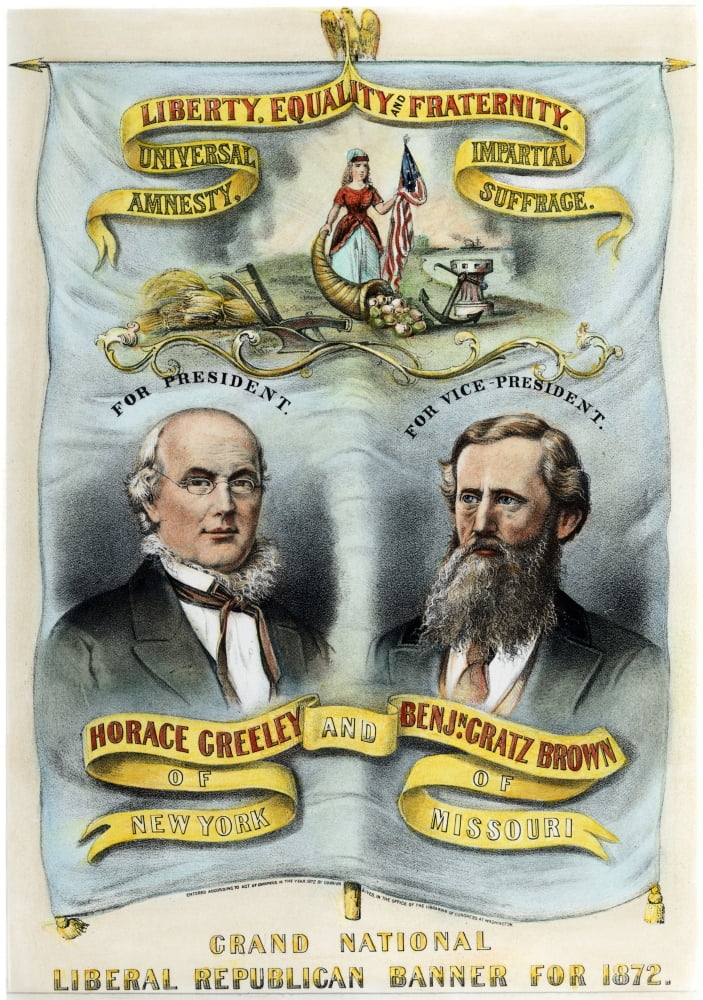 Presidential Campaign 1872 Horace Greeley And Benjamin Gratz Brown As