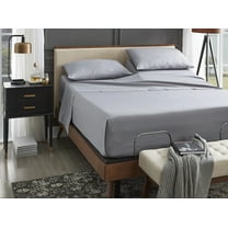 ABORN 100% Giza Egyptian Cotton Bedsheet 18" Deep Pocket 39" Split Top Light Grey Split-Head King