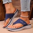 thumbnail image 6 of Yyuenw Thick Sole Thong Flip Flops Women PU Open Toe Summer Beach Casual Outdoor Walking Shoes, 6 of 9