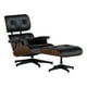 thumbnail image 1 of Mubson Sillon Lounge con Ottoman De Piel Genuina Silet Negro, 1 of 5