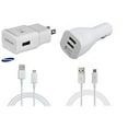 thumbnail image 1 of Samsung Galaxy Adaptive Fast Charging USB Wall Charger + Adaptive Fast DUAL-USB Car Charger + 2x micro USB Cable - White, 1 of 1