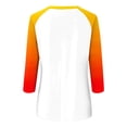 thumbnail image 4 of Women's T-Shirts Gradient 3/4 Raglan Sleeve Round Neck T Shirt Tops Casual Tee Shirts, 4 of 4