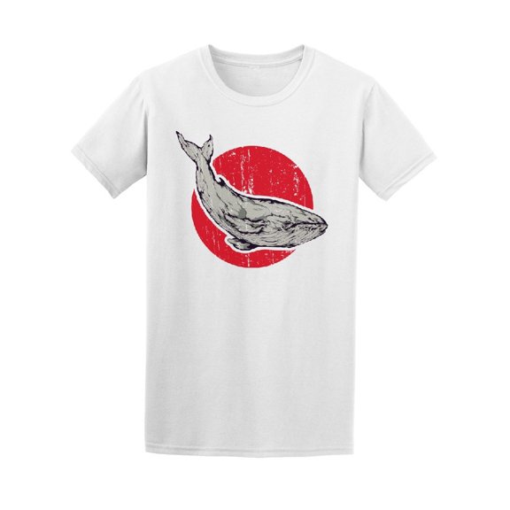 Whale On Red Circle Tee. Men's -Image by Shutterstock