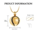 thumbnail image 2 of Baseball Urn Necklace for Ash Stainless Steel Cremation Jewelry Memorial Pendant Keepsake for Loved Ones, 2 of 6