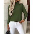 thumbnail image 3 of Zeagoo Women' Turtleneck Sweater Long Sleeve Spilt Hem Casual Knit Pullover Chunky Fall Winter Jumper Top, 3 of 6
