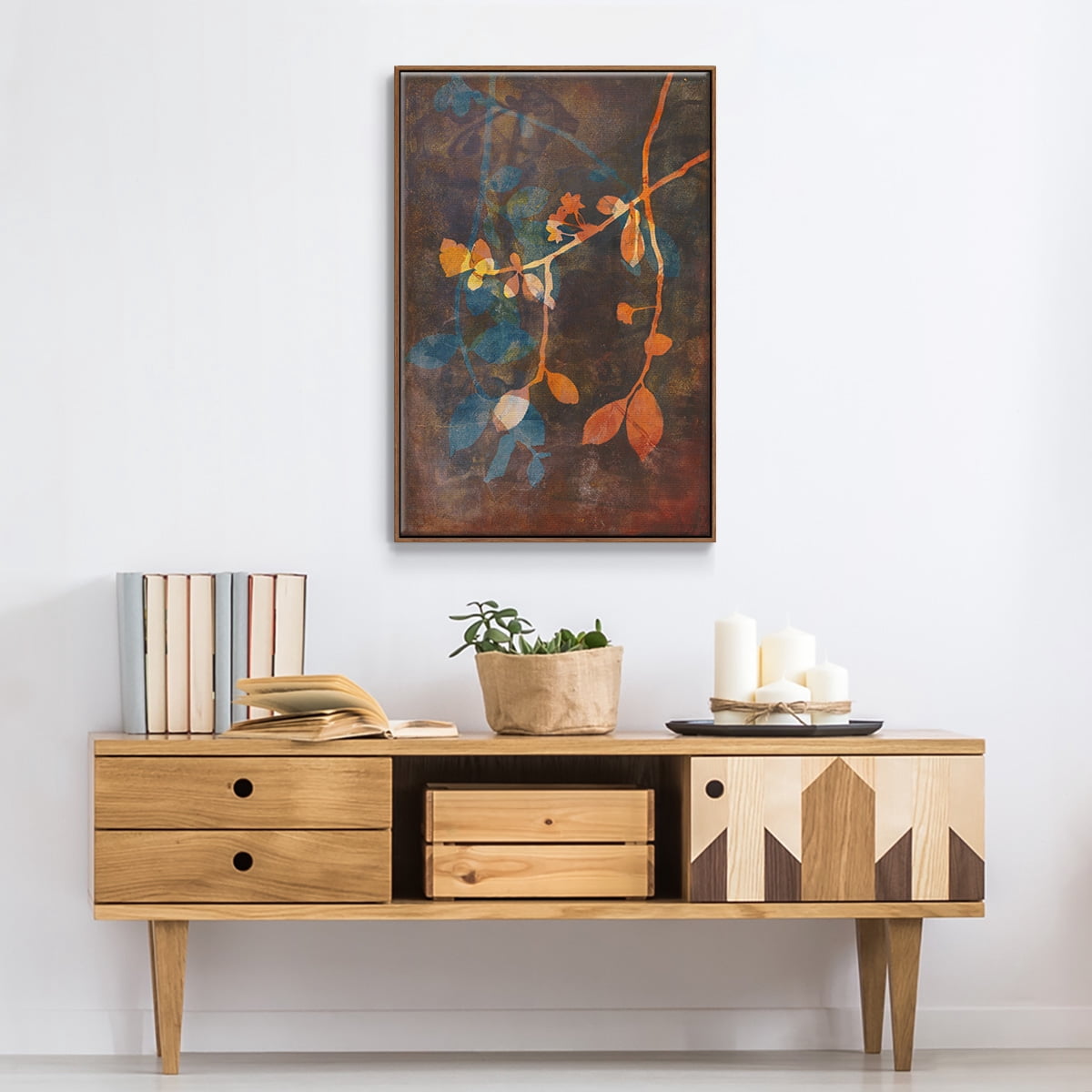 Branching Out V Framed Premium Gallery Wrapped Canvas - Ready to Hang - 27 x 41 - Walnut Floating Frame