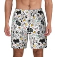 thumbnail image 2 of Picia Puppy pattern Mens Swim Trunks with Compression Liner Stretch Beach Shorts Quick Dry with Zipper Pockets No-Chafing Board Shorts-Large, 2 of 9