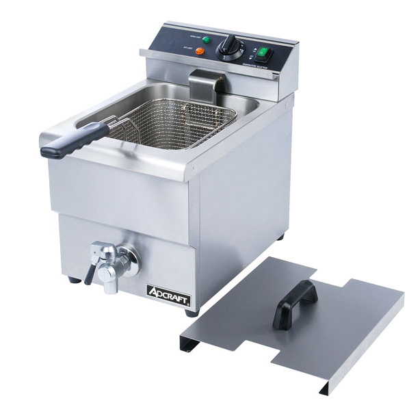 AdCraft Stainless Steel 208V Single Basket Deep Fryer With Faucet DF