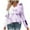 #0225-Purple, variant on Uootdi Women's Tops Floral Print Long Sleeve Shirts for Women Gift V Neck Blouses with Decor Button Casual Loose Fit Trendy