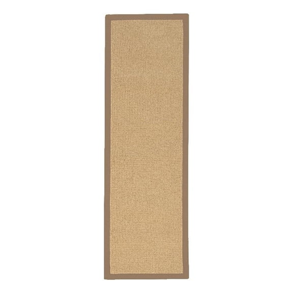 Linon Empire Machine Tufted Wool 2'6"x8' Rug in Sisal and Beige