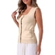thumbnail image 4 of CHALCO INSPIRADOR Chaleco de Suéter para Mujeres Cuello Cuadrado Sin Mangas Cierre de Botón Casual Tops S Color Albaricoque, 4 of 6