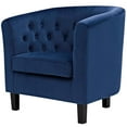 thumbnail image 3 of Modern Contemporary Urban Design Living Room Lounge Club Lobby Armchair and Loveseat Sofa Set, Velvet Fabric, Navy Blue, 3 of 6